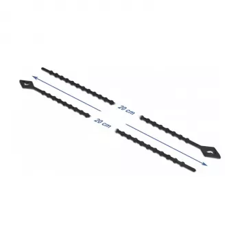 Rinnakkaiskaapelinsitoja DeLOCK Beaded L 200 x B 2,4 mm musta 100 kpl