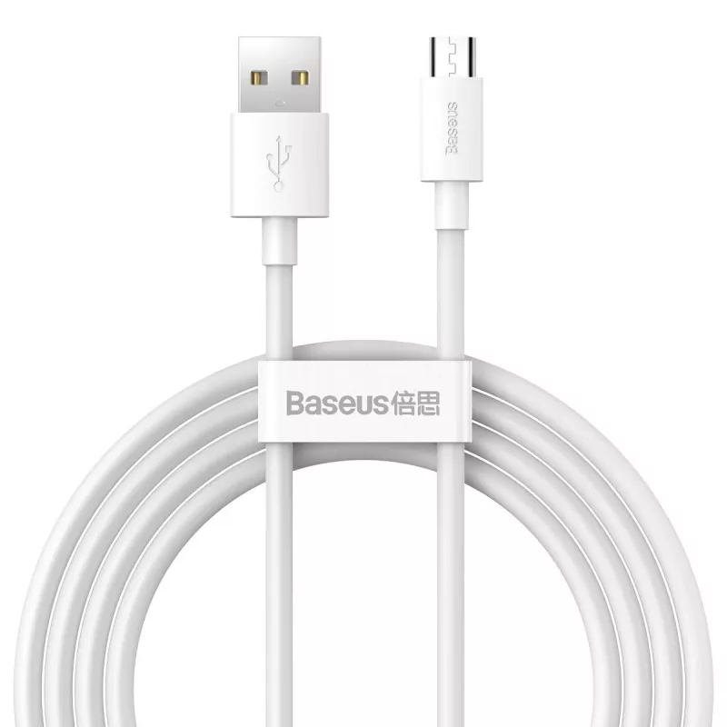USB-A - Micro-USB-B -kaapeli Baseus TZCAMZJ-02 1,5 m valkoinen