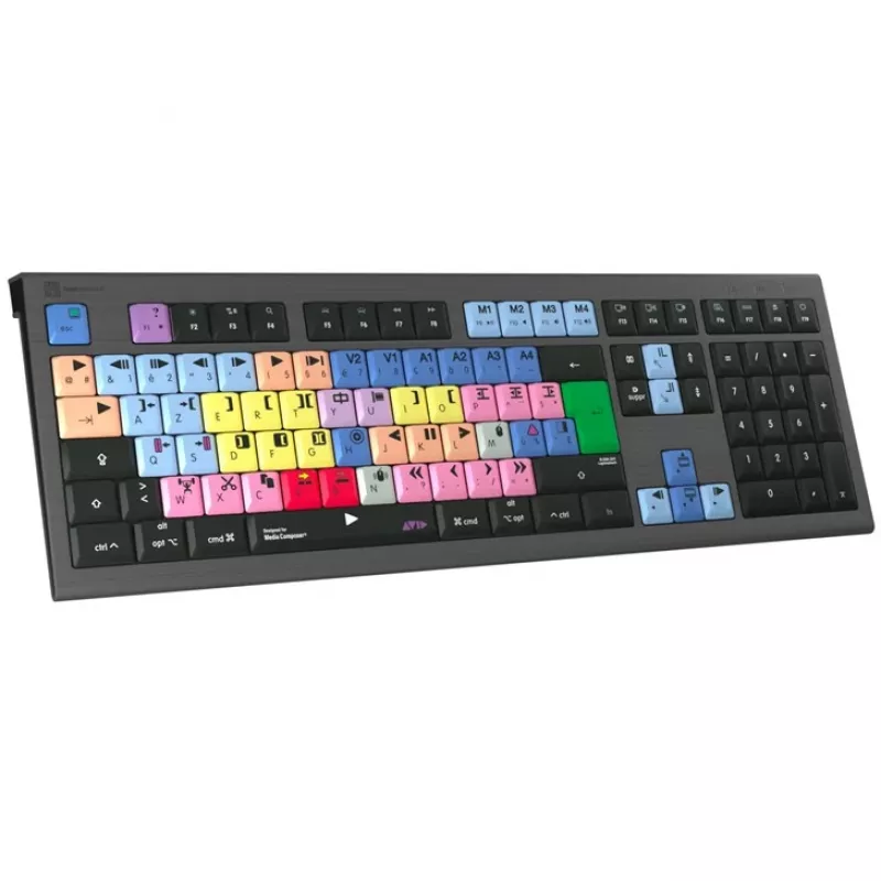 Logickeyboard Avid Media Composer ASTRA 2 taustavalaistu näppäimistö Mac ranska (LKB-MCOM4-A2M-FR)