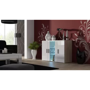 Cama Sideboard 120 cm SOHO S7 Sonoma-tammi/valkoinen kiiltävä