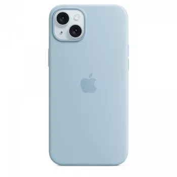 Silikonikotelo Apple iPhone 15 Plus vaaleansininen MagSafe