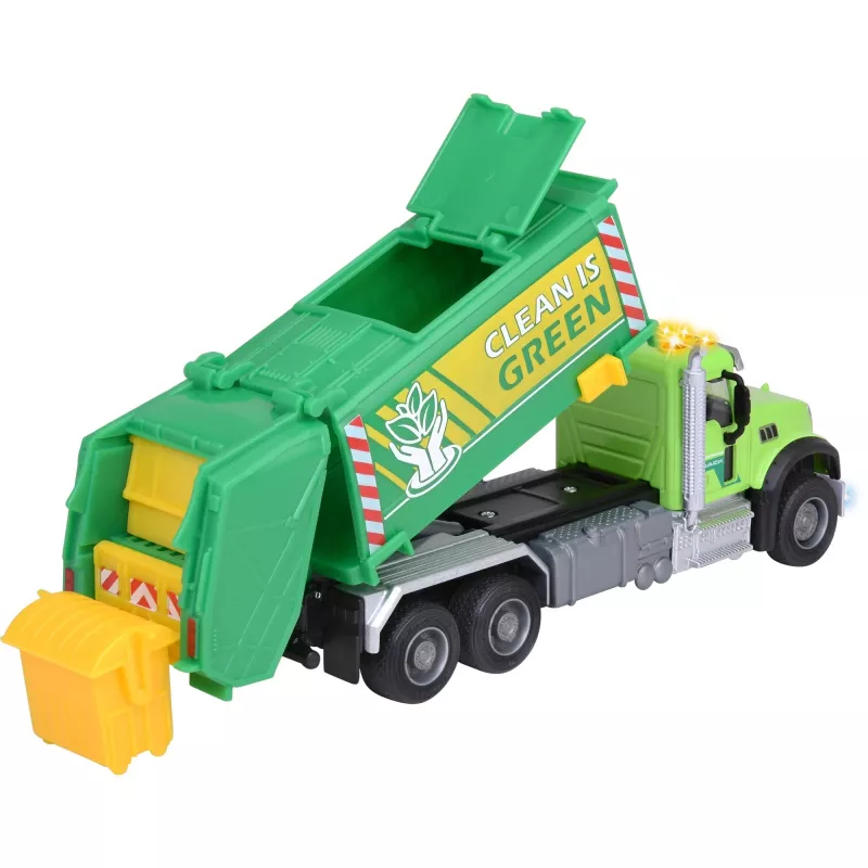 Leikkiauto Majorette Mack Granite jäteauto malli 213743007, painevalettu pienoismalli