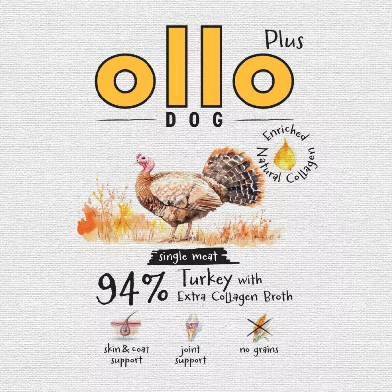 Ollo Plus kollageeni kalkkuna 400 g koiranruokapurkki