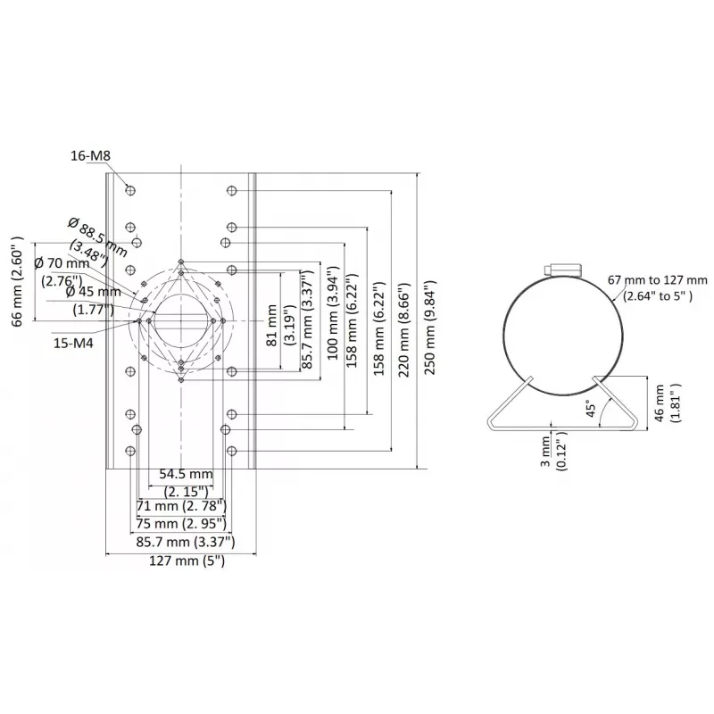 Hikvision DS-1275ZJ-SUS valvontakamera lisävaruste valaisin