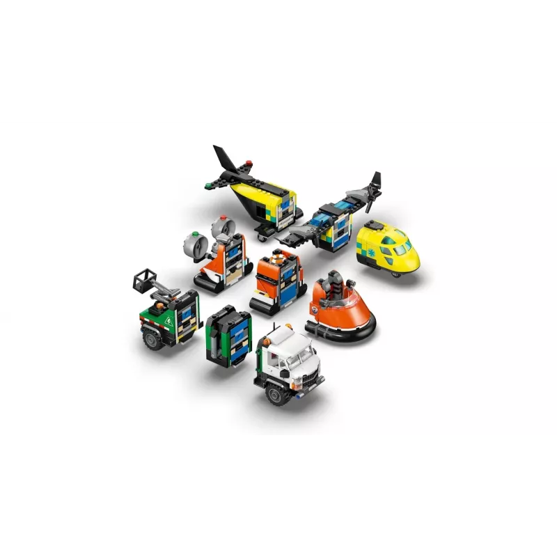 LEGO CITY 60505 Lentokone, huoltokuorma-auto ja ilmatyynyaluks