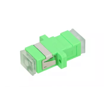 Kuitusovitin Extralink SC/APC Singlemode Simplex läpinäkyvillä pölysuojilla, vihreä