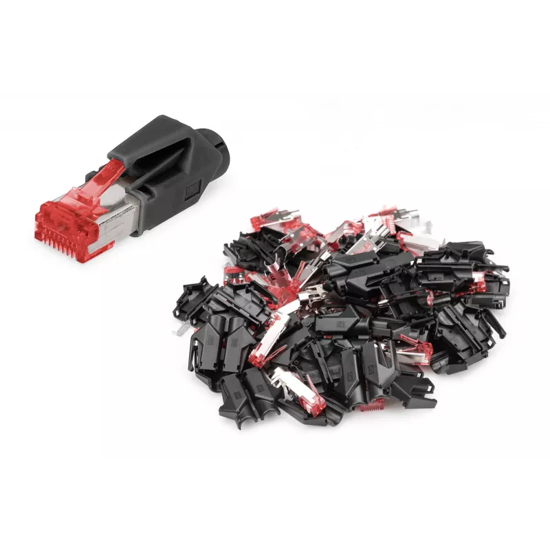 Digitus Hirose modulaarinen liitin CAT 6 TM 21 10 kpl RJ-45 liitin musta punainen