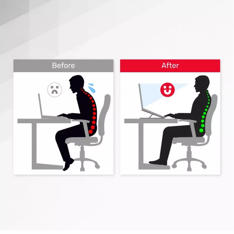Unitek OT155SL taitettava kannettavan teline, alumiini, hopea