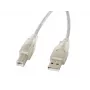USB-2.0-kaapeli LANBERG CA-USBA-12CC-0018-TR, USB A (uros) - USB B (uros), 1,8 m, läpinäkyvä