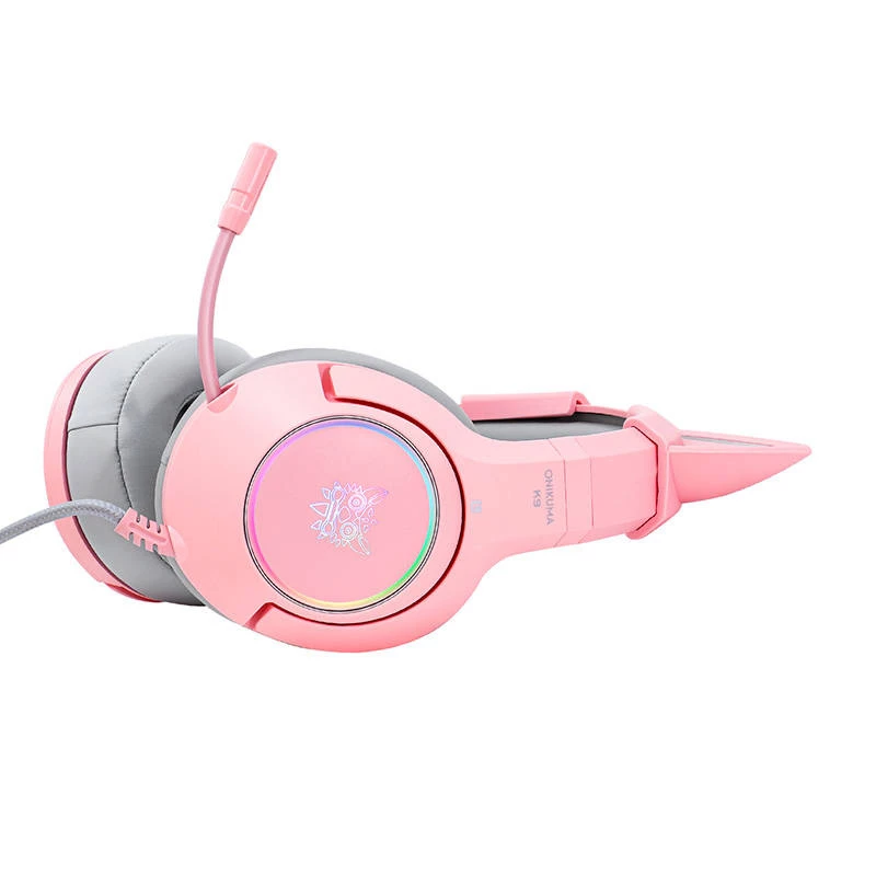 Kuulokkeet Onikuma K9 Pink RGB -pelihuulokkeet