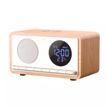 MANTA RDI912W Rimini -kelloradio, Bluetooth ja langaton lataus, valkoinen