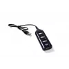 VAKOSS USB-keskitin TC-234UX — 4-porttinen USB 2.0 -keskitin, DC-virtalähde (5 V, 1 A), musta