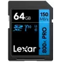 SDXC-flash-muisti Lexar 64 GB UHS-I 800xPRO — Class 10, U3, V30, 150 MB/s