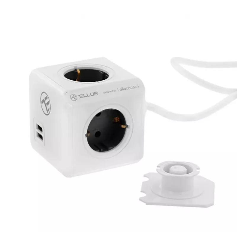 Jatkojohto Tellur Power Cube Extended 4 pistorasiaa 2 USB-liitäntää