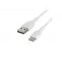 Kaapeli PVC USB-C - USB-A 15 cm valkoinen