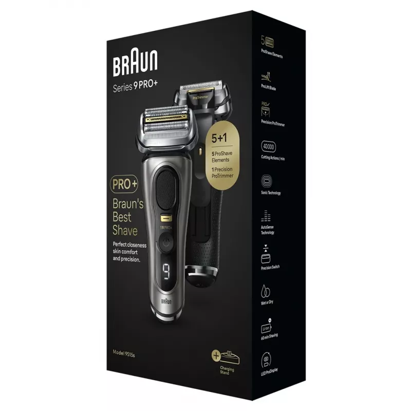 Braun Series 9 Pro+ 9515s sähköparranajokone - märkä ja kuiva, metallic