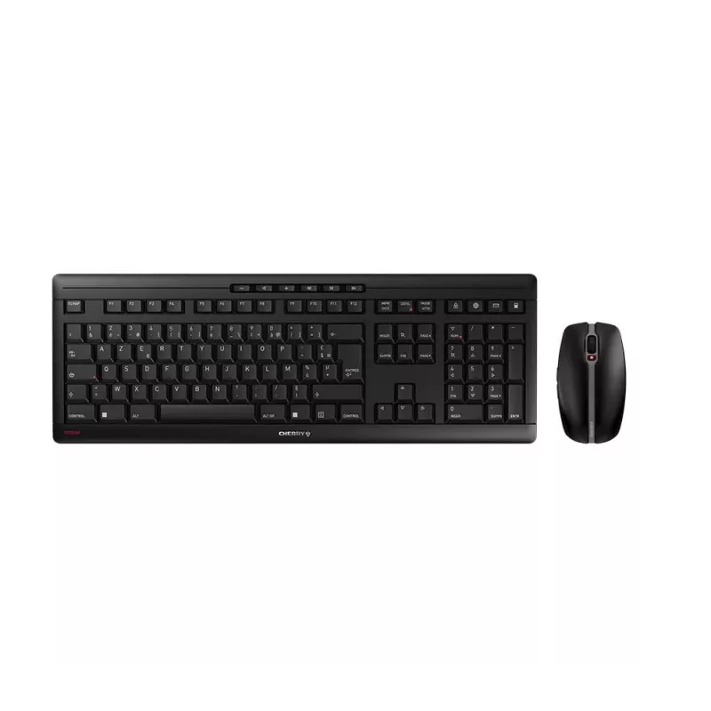 CHERRY Stream Desktop näppäimistö ja hiiri sisältyy toimisto RF langaton AZERTY ranska musta