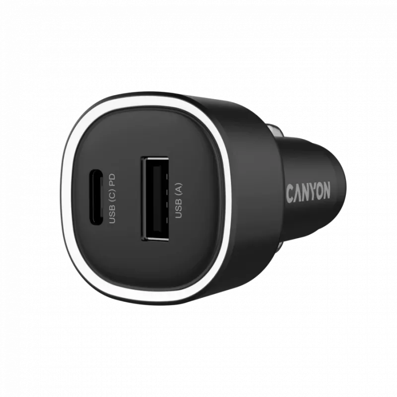 CANYON autolaturi OnDrive 48 PD 48W USB-A+USB-C musta