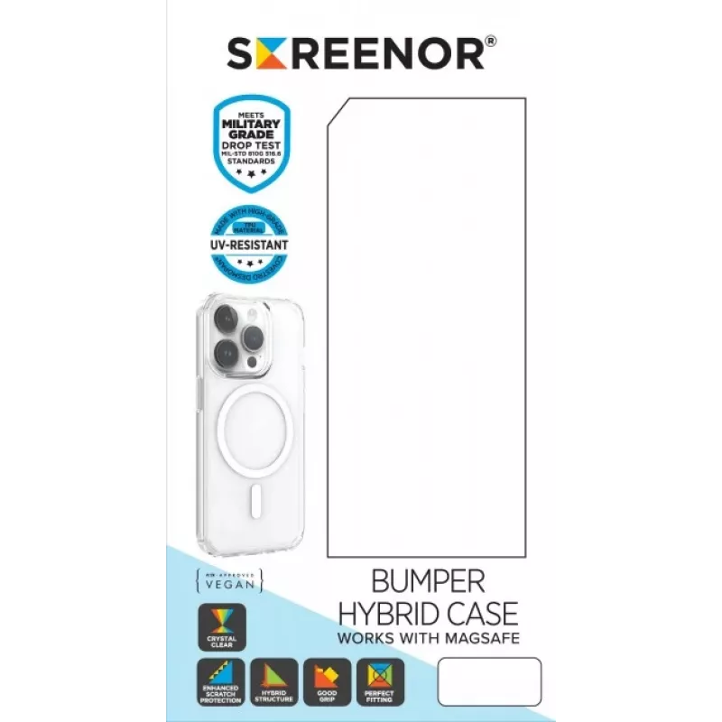 Screenor Bumper Iphone 17 Air Magsafe läpinäkyvä