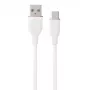 Silikonikaapeli USB Type-A - Type-C (valkoinen, 1 m)