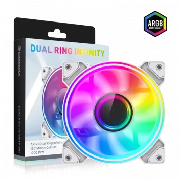 Gamemax | kotelotuuletin | DUAL RING INFINITY | valkoinen