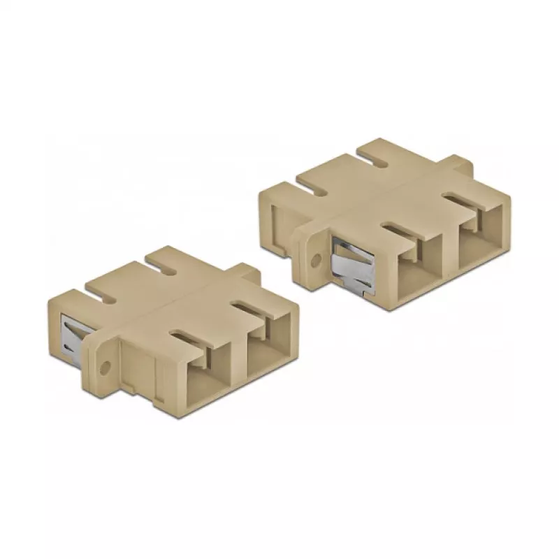 Kuituadapteri DELOCK SC naaras-naaras beige, 4 kpl:n pakkaus (malli 85996)
