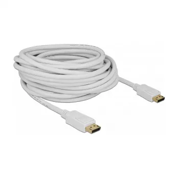 DisplayPort-kaapeli DeLOCK 84863 10 m valkoinen