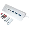 Satechi Type-C alumiininen USB-keskitin ja kortinlukija, hopea, ST-TCHCRS