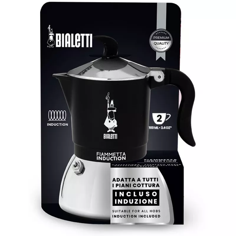 Induktiokahvinkeitin BIALETTI FIAMMETTA 2 kupillista, musta