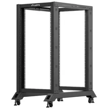 Lanberg Open Rack 22U musta (22HE, 19 tuuman rack), palvelinrack, musta