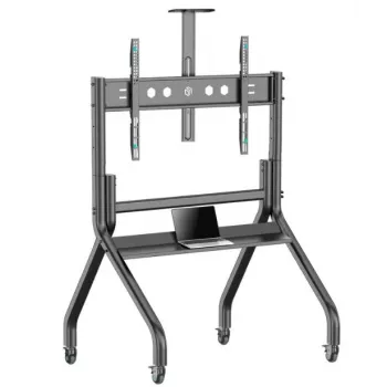 ONKRON TS2080-B lattia-TV-teline 60–120 tuuman televisioille, siirrettävä, musta