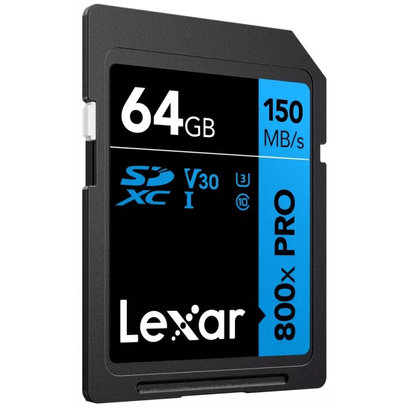 SDXC-flash-muisti Lexar 64 GB UHS-I 800xPRO — Class 10, U3, V30, 150 MB/s