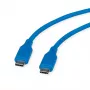 ROLINE USB 2.0 -kaapeli C-C ST/ST silikoni 60W 1m sininen - kaapeli - digitaali/data (11.02.9123)