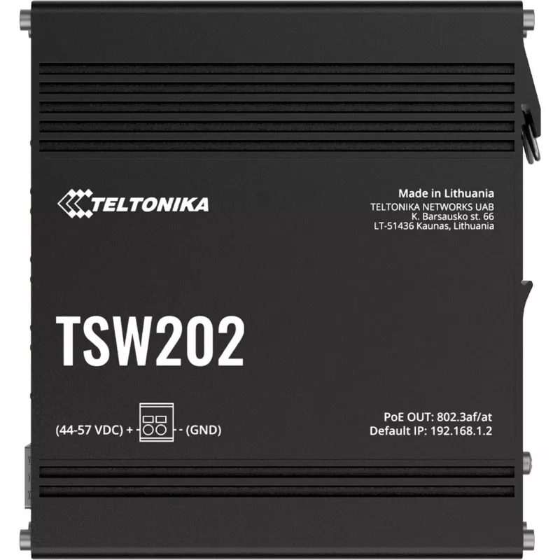 Teltonika TSW202 Managed L2 Gigabit Ethernet (10/100/1000) Power over Ethernet (PoE) alumiini, sininen