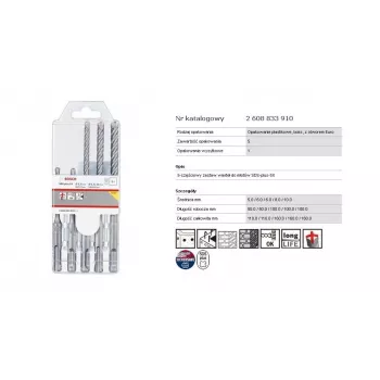 Bosch PRO SDS plus-5X iskuporasarja, 5 osaa (SDS-plus)