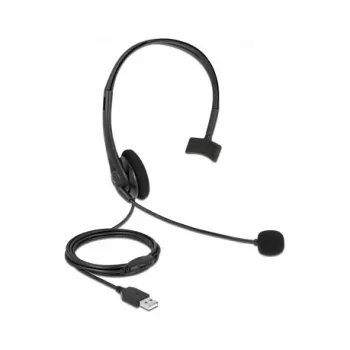 Kuulokemikrofoni DeLOCK USB mono kuulokemikrofoni äänenvoimakkuuden säädöllä