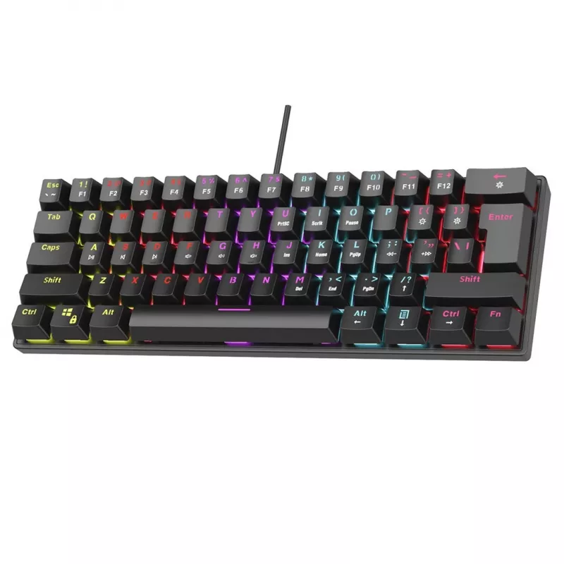 Mekaaninen näppäimistö RAMPAGE PLOWER K60 sinisillä kytkimillä ja RGB-taustavalaistuksella