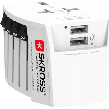 SKROSS MUV USB maailmanadapteri verkkolaite 2x USB
