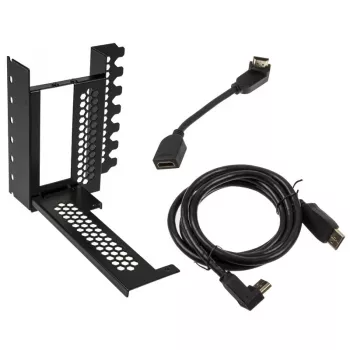 CableMod CM-VPB-HDK-R pystysuuntainen näytönohjaimen kiinnike PCIe x16 -riser-kaapelilla, 1x DisplayPort, 1x HDMI, Mini Tower, musta