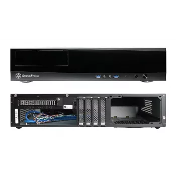 SilverStone MILO ML03 - Desktop - Mikro-ATX - ilman virtalähdettä (ATX / PS/2) - musta - USB/audio (SST-ML03B-R)