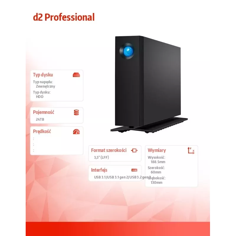 LaCie d2 Professional 24TB USB-C 10Gb/s 3.5 tuuman ulkoinen kiintolevy (STHA24000800)