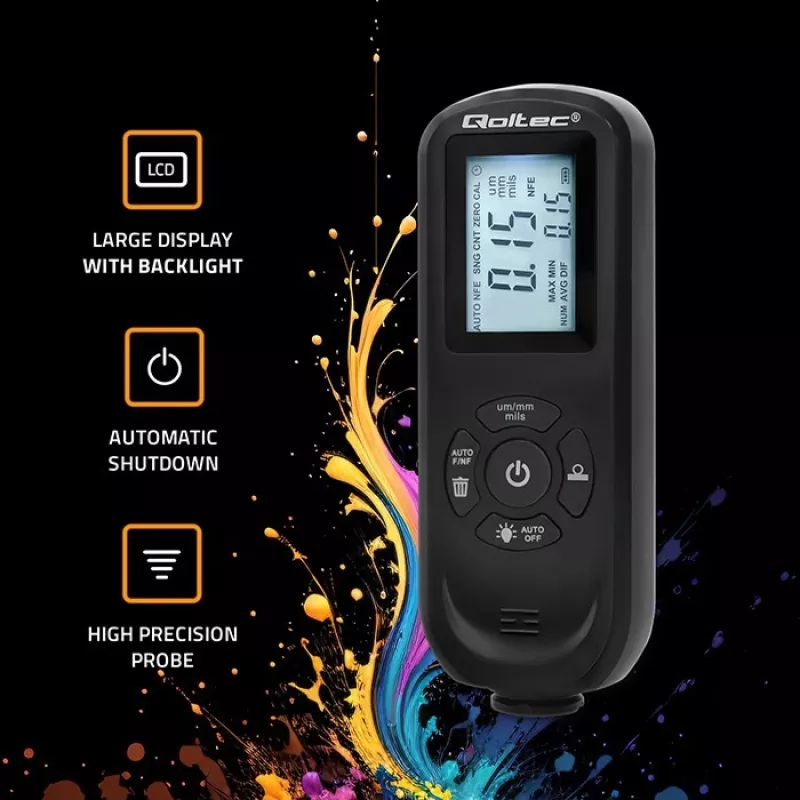 Kerrospaksuusmittari QOLTEC 50646 LCD 0–2000 µm