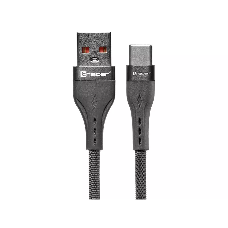 Tracer 47487 USB A - Type-C M/M 1m kaapeli harmaa