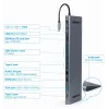 Gembird A-CM-COMBO9-01 USB Type-C 9-in-1 moniporttinen adapteri (USB-keskitin + HDMI + VGA + PD + kortinlukija + LAN + 3,5 mm ääni), Space Grey