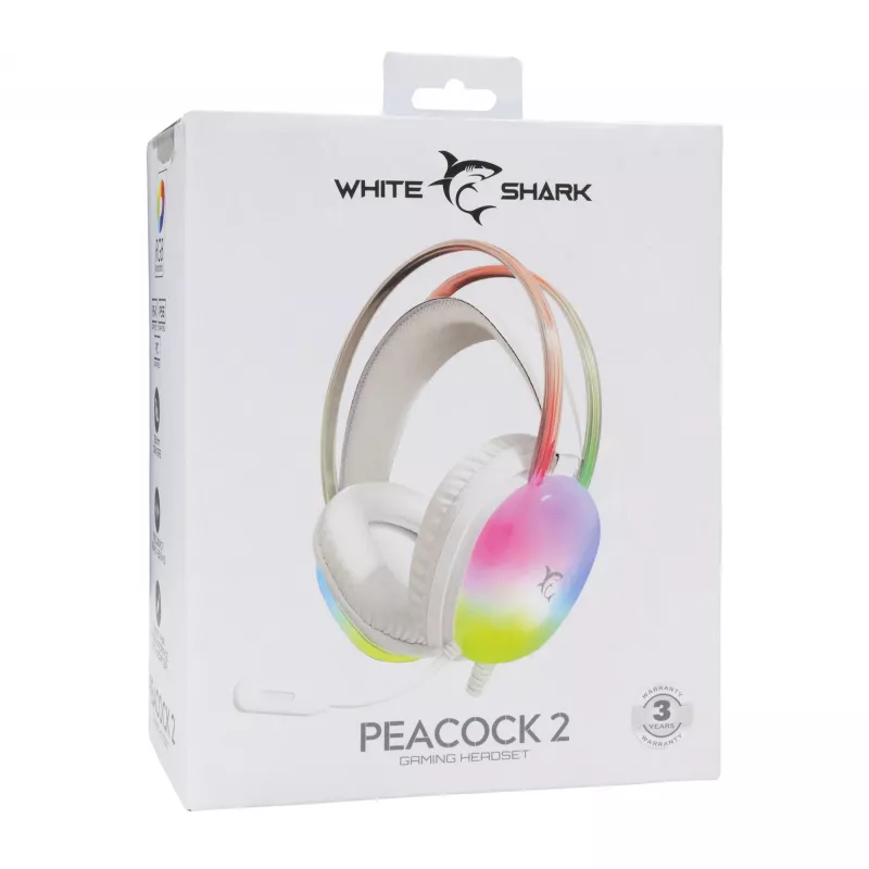 Kuulokkeet White Shark GH-2444 Peacock-2 valkoinen
