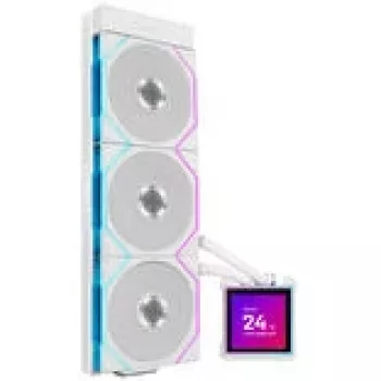 Yhdistetty neste-CPU-jäähdytin lian li HydroShift II LCD-S 360mm RGB-valaistuksella ja LCD-näytöllä