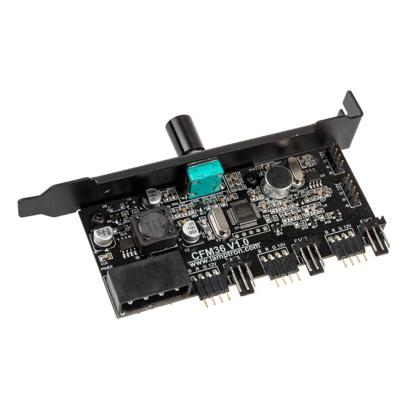 Lamptron CFM36 tuuletin- ja RGB-LED-ohjain PCI-paikkaan, musta