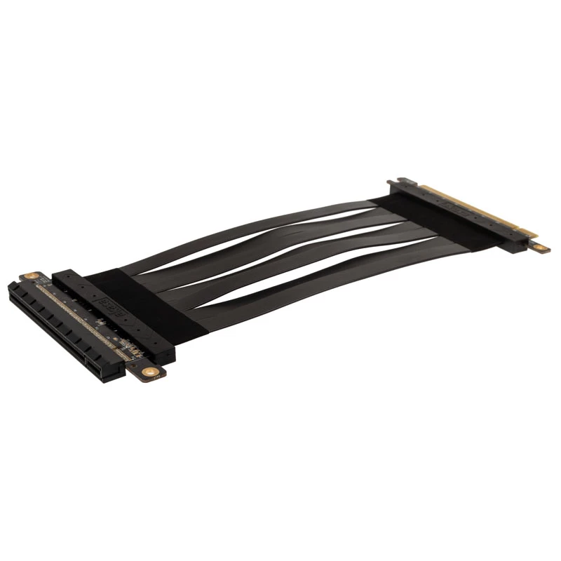 Akasa Riser Black X2 Mark IV Premium PCIe 4.0 x16 riser-kaapeli, 20 cm, AK-CBPE03-20B