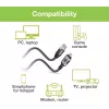 Techly ICOC U3C-RJ45-010 USB-C–Gigabit Ethernet -sovitinkaapeli, 1 m, musta/hopea