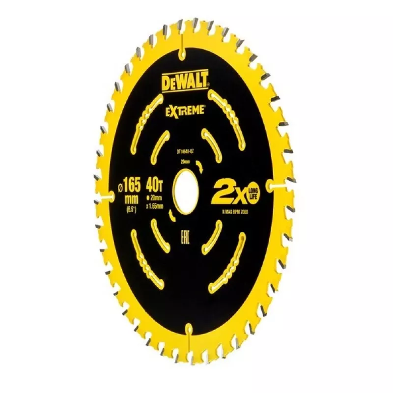 DeWALT DT10640-QZ Extreme pyörösahan terä, 165 mm, 40 hammasta, 20 mm reikä, puulle